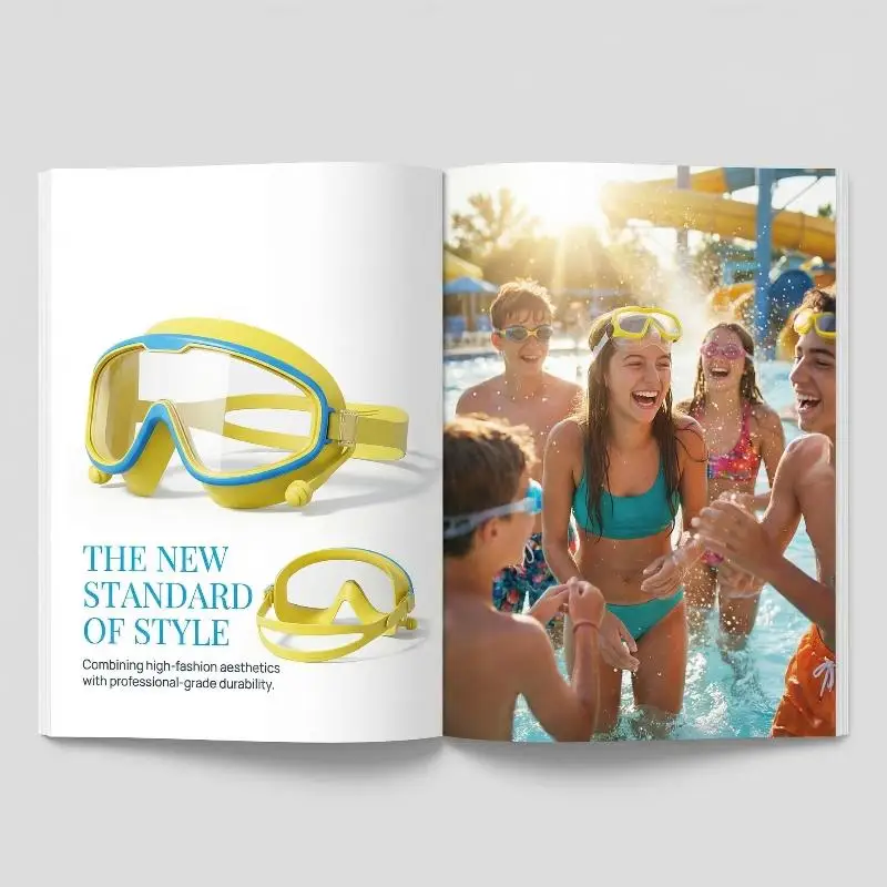 Kids Big Frame Anti Fog Swim Goggles Waterproof  for Poolside Swimming Training Classes view 3