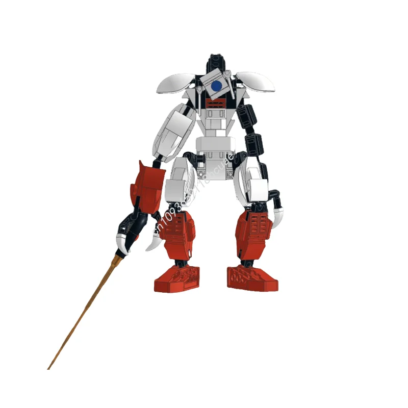 

265pcs MOC Red White Mech Technical RoboRiders Model Building Blocks Architecture Assemble Toy Christmas Gifts DIY Creative Idea