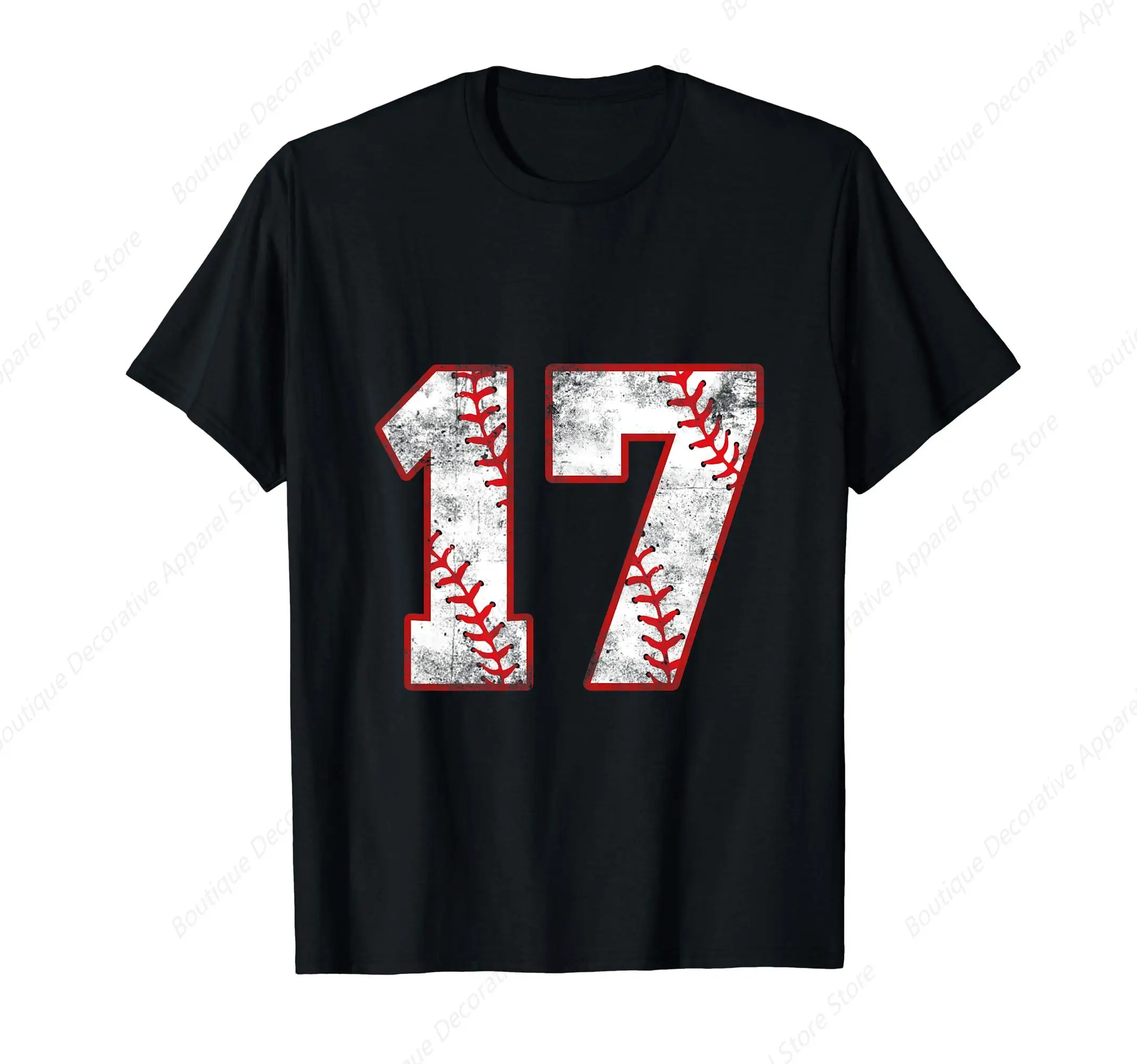 Vintage Baseball 17 Jersey Number T-Shirt