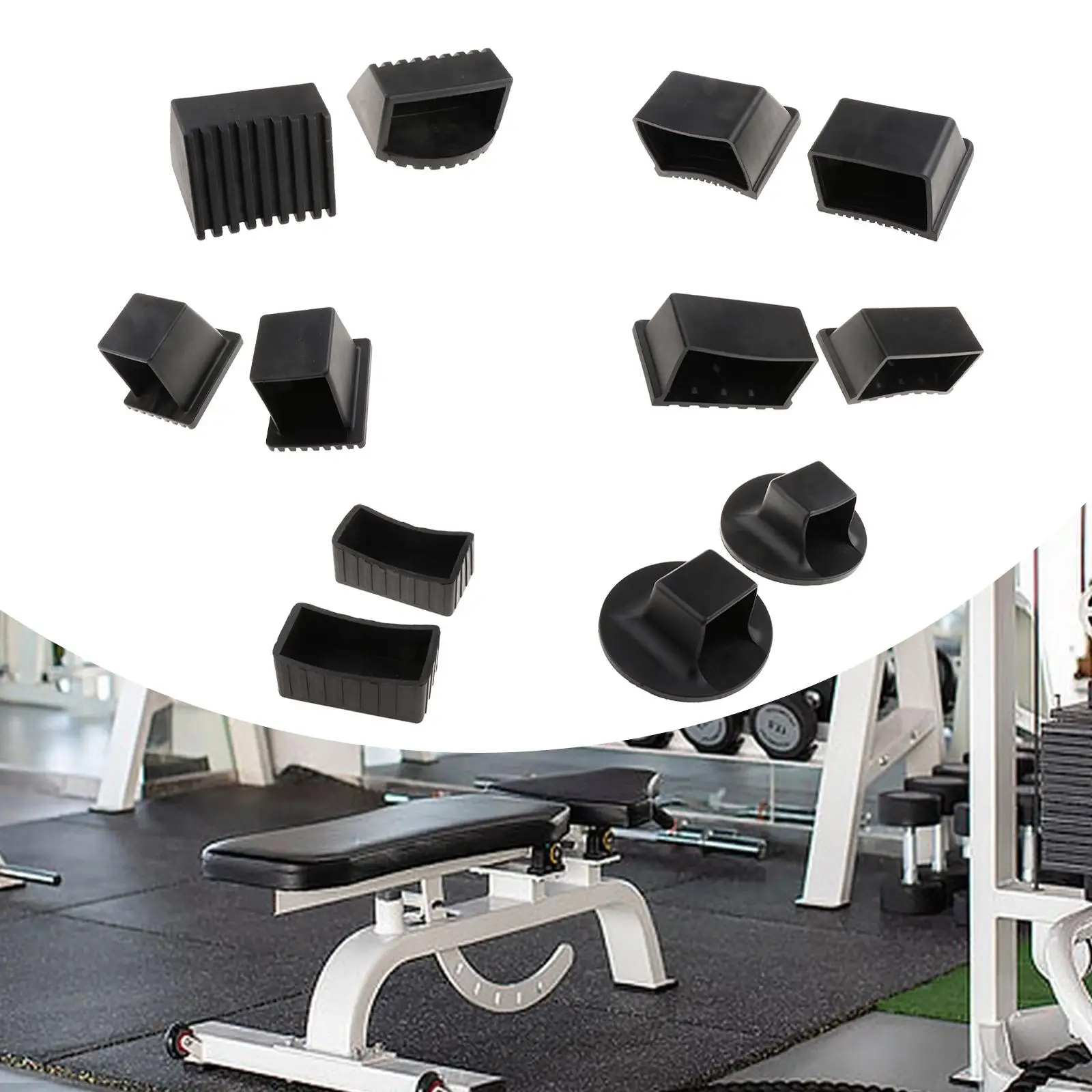 قطعتان من غطاء نهاية الأنبوب، جهاز تمرين سهل التركيب، واقيات غطاء القدم غير القابلة للانزلاق