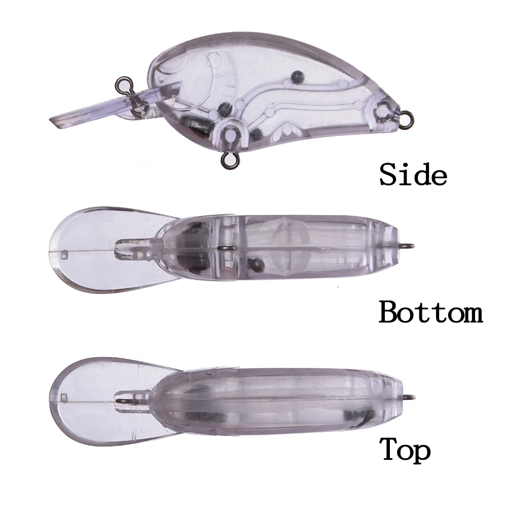 Chan’sHuang 20PCS Unpainted Blanks Bait 9.3g/75mm Flat Side Crankbait DIY Handmade Artificial Fishing Lure Tackle