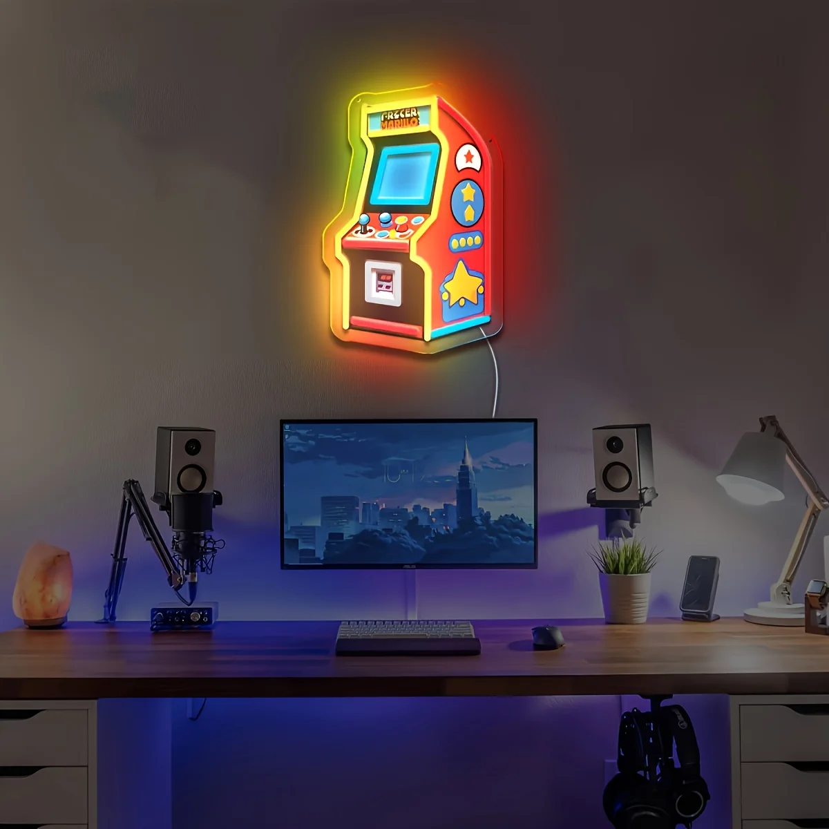 Arcade luzes de néon retro gabinete de jogos sinal de néon usb regulável led vintage para casa bar homem caverna clássico jogos de vídeo decoração