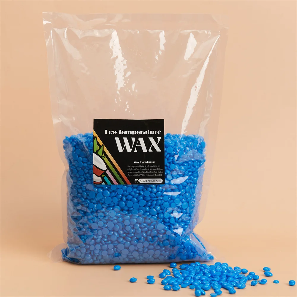 Beauty Spa quality Doll Wax rosin free sea blue wax Premium Glittery Sparkle blue azulene Chamomile effective underarms 1kg wax