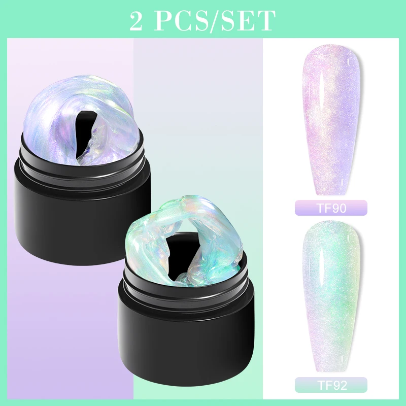 พบกับ2ชิ้น Aurora แบบไม่ติดชุดสีเจลทาเล็บต่อเล็บสีม่วงนู้ดเจลแช่น้ำยูวีเจลสำหรับทำเล็บ