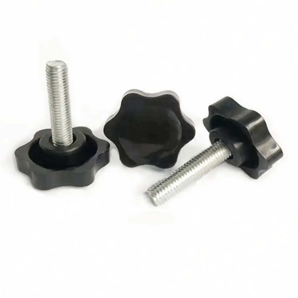 Star Shaped Knob Screw Manual Tightening Fastener Carbon Steel Zinc Plated Hand Grip Bolt Ergonomic Plastic Handle Hardware
