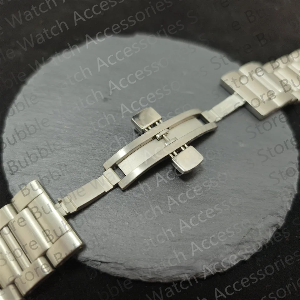 バタフライバックル付きステンレススチールウォッチ,ユニバーサル,シルバー,ソリッド,skx007,rlx,omg,アクセサリー22mm