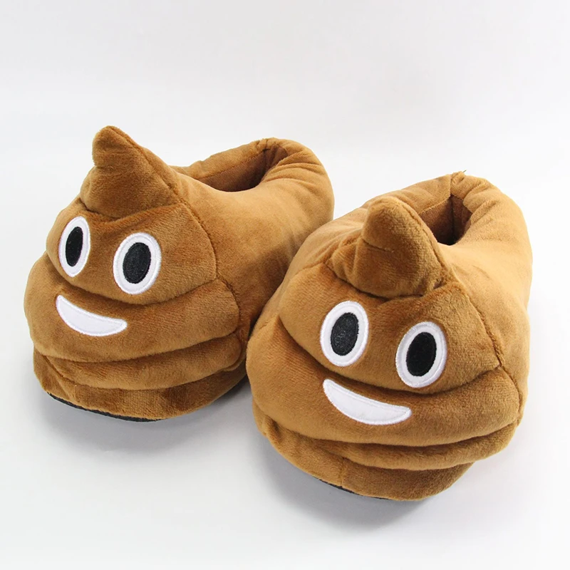 Quirky Creative Expression Poop Plush Cotton Slippers Funny Winter Girls Boys Plush Slippers Cute Funny Home Warm Slippers Gift