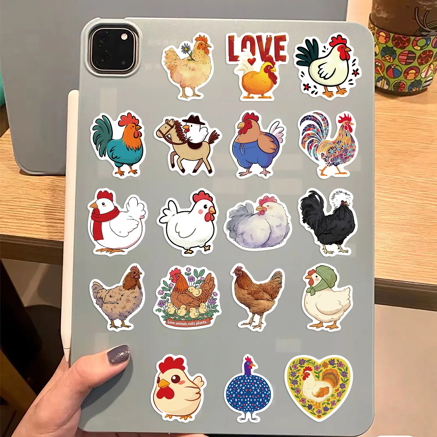 50pcs Colored Chickens Cartoon Graffiti Animals Stickers Phone Guitar Laptop Notebook Water Bottles Waterproof Sticker Gift