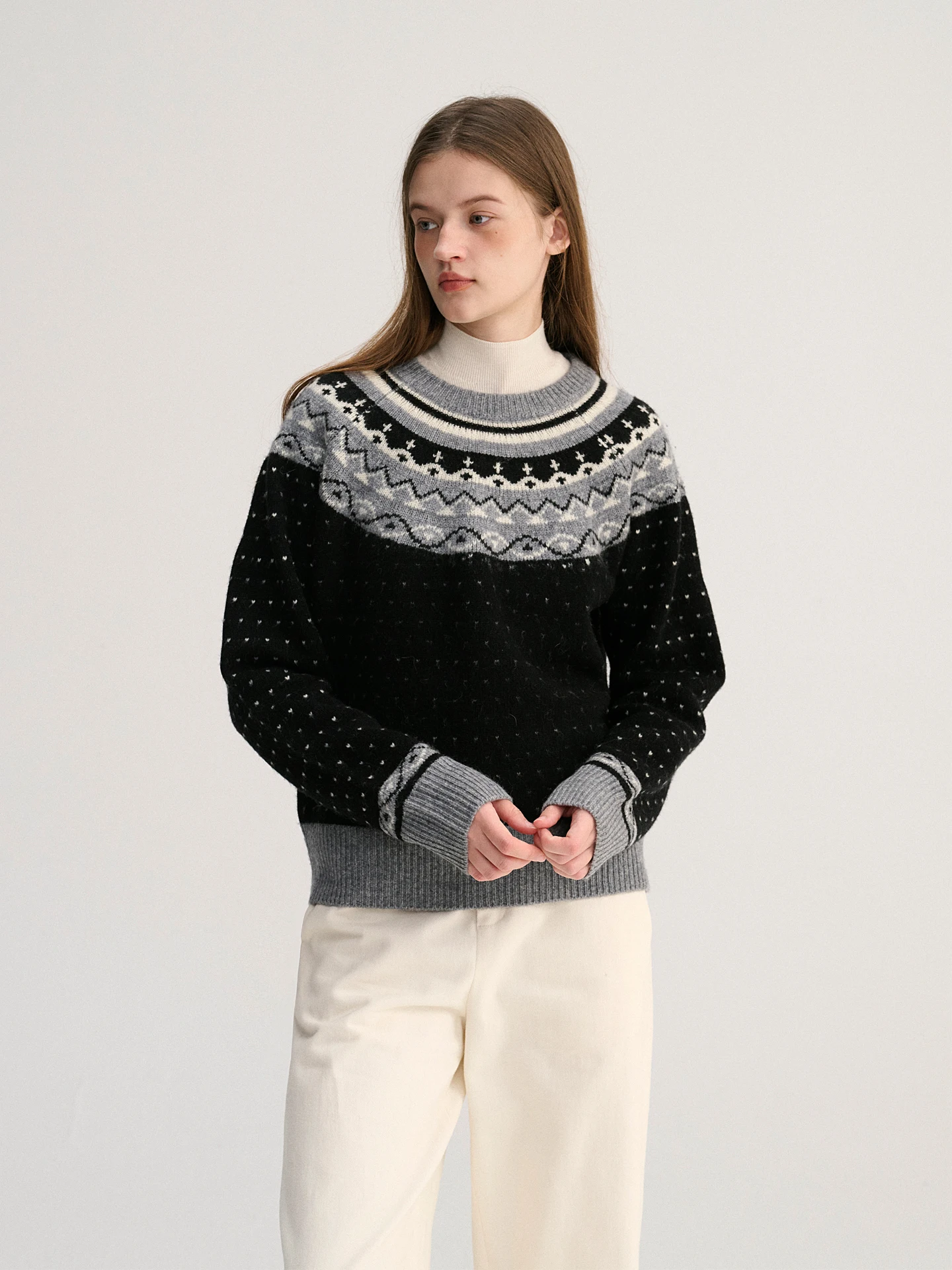 

Утепленный шерстяной вязаный свитер для женщин с круглым вырезом, повседневный, для работы, модный, зимний, новинка, мягкий, с длинными рукавами