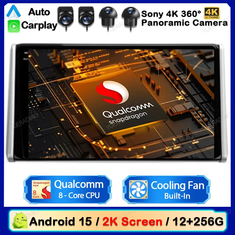 راديو سيارة أندرويد 15 لسيارة تويوتا RAV4 XA50 2018 - 2020 وصلة مرآة DVD SWC 2K QLED 4G LTE 5G WIFI Carplay الوسائط المتعددة المركزية BT #1