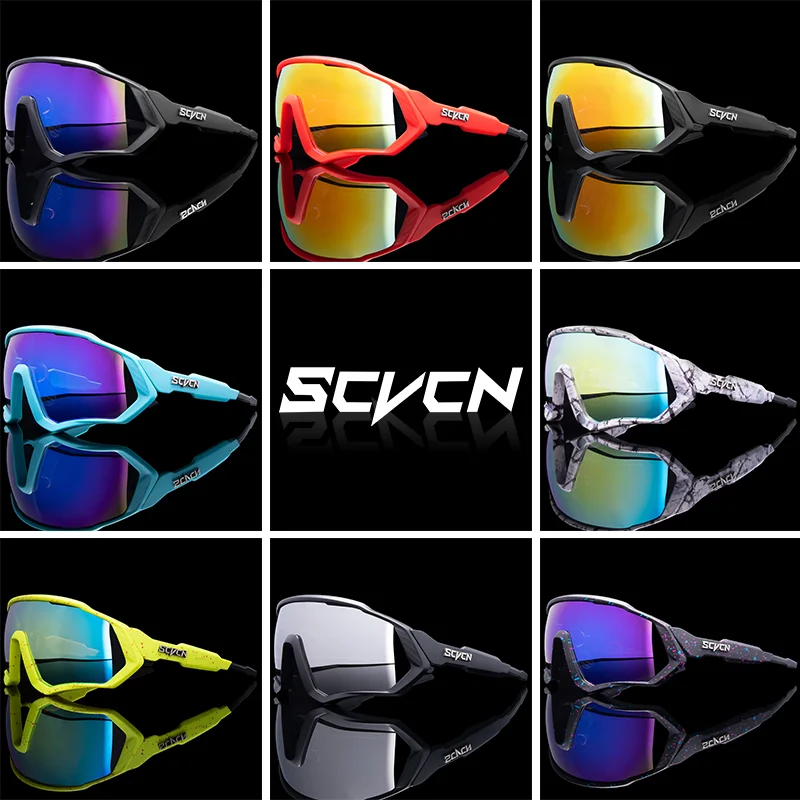 SCVCN Cycling Sports Sunglasses Lens Anti-glare Glasses UV Protection Windproof Outdoor Goggles Sports Eyewear For Men Women