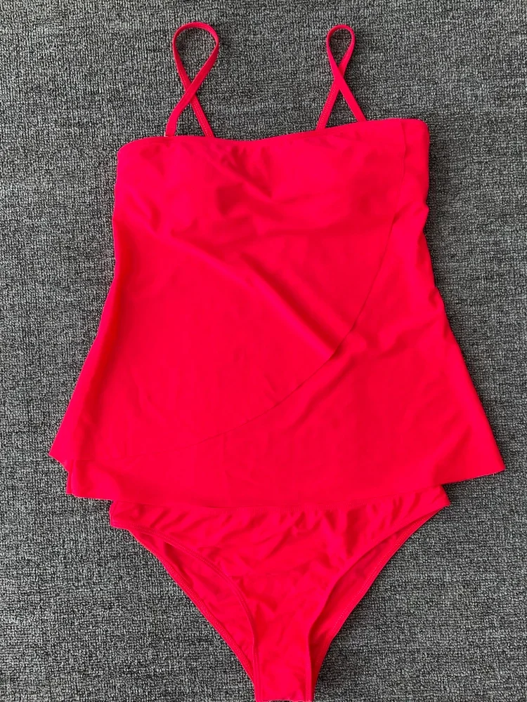 Bañador Vintage Sexy para Mujer, Tankini con Espalda descubierta, ropa de playa, conjunto de dos piezas, traje de baño