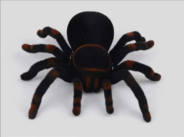 [ Funny ] Electronic pet Remote Control flash tarantula Eyes Shine smart 4Ch RC black Spider toy Tricky Practic Jokes model toys