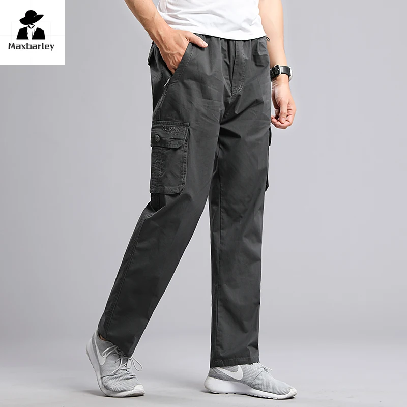 City DulCargo-Pantalon Classique Rétro en Pur Coton pour Homme, Multi-poches, Randonnée, html, dehors, Jogging, 6XL, Printemps, Nouveau