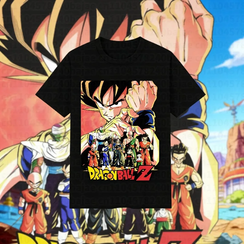 

2026 Summer Dragon Ball 100% Cotton Printed T-shirt Men's New Anime Printed Comfortable and Breathable Plus Size Casual Loose