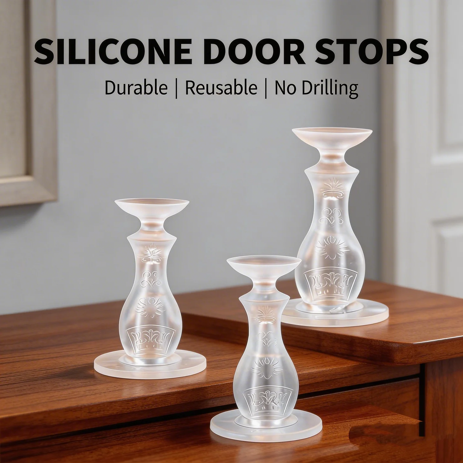 Silicone Door Stopper Mute Anti Collision Pad Door Stop Bumper Non-punch Wall Protection Door Wall Buffer Home Improvement