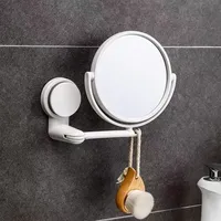 360° Swivel Folding Cosmetic Mirror Wall Mounted Round Shaving Mirror HD Bathroom Accessories Folding Vanity Makeup Mirror