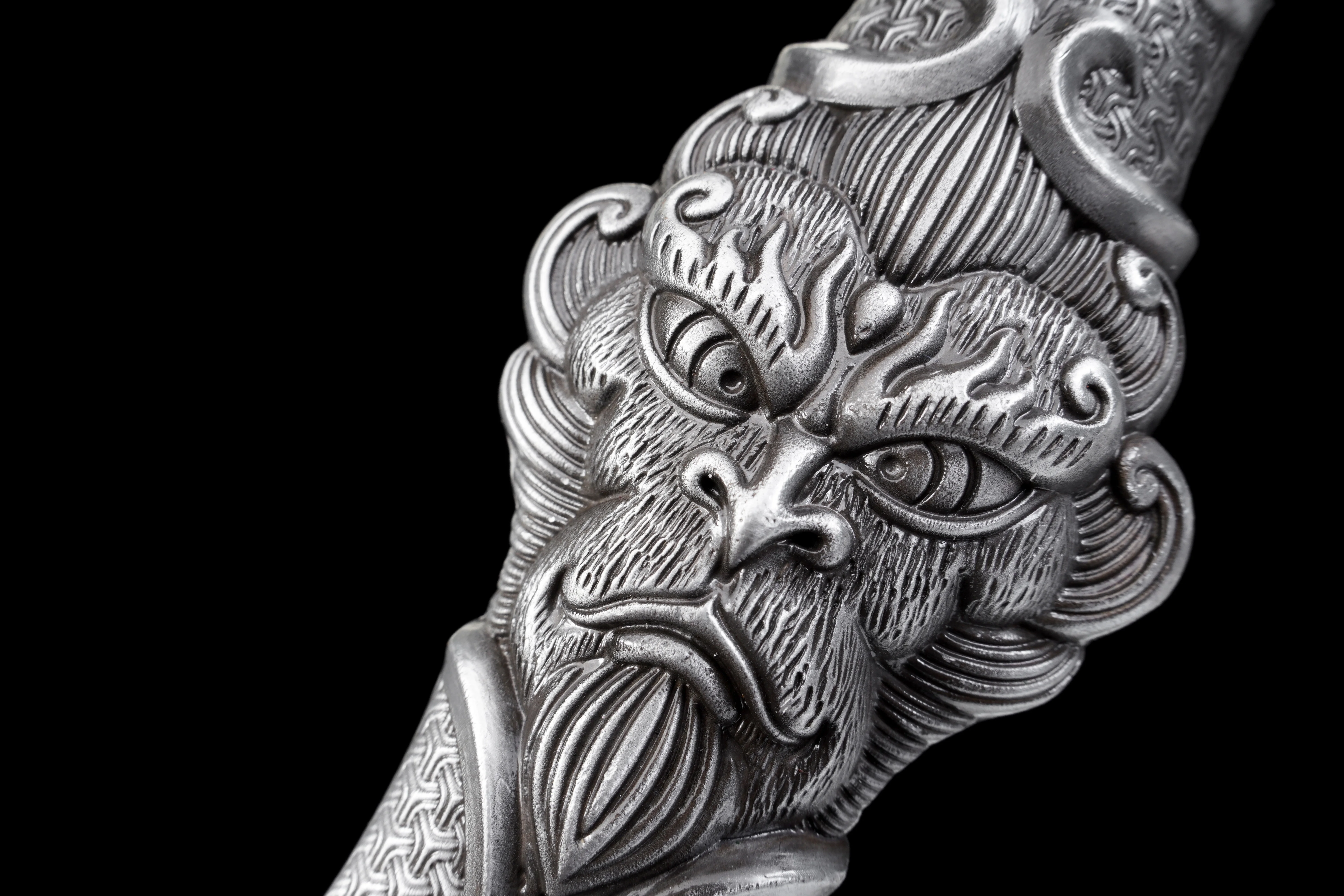 قرد الوحش الساموراي السيف الصلب حاد بيد واحدة القرن السيف كاتانا تأثيري لعب الأدوار ، فنون الدفاع عن النفس عشاق هدية ،