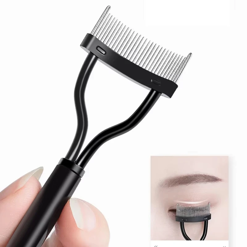 Brosse à cils, peigne séparateur de cils, dents métalliques, recourbe-cils, maquillage de beauté, Mascara en acier inoxydable, outil de maquillage, 1 pièce