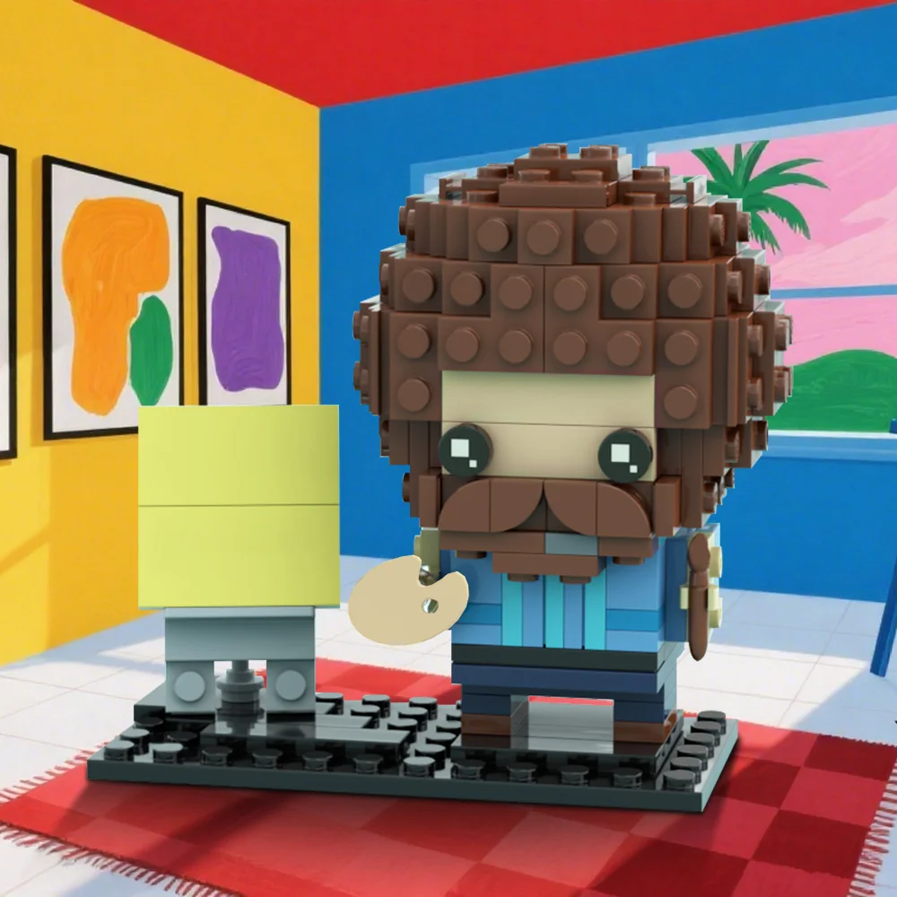 Gobricks MOC بوب روس حادثات سعيدة Brickheadz اللبنات نموذج عمل الشكل الطوب لتقوم بها بنفسك تجميعها لعبة الأطفال هدية