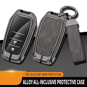 Zink -Legierungs -Lederauto -Kofferabdeckung, Muschel an Toyota Chr, Hilux, Fortuner, Land Cruiser, 200, Camry, Corolla, Crown, Rav4, Highland, Neu 10 Hauptverkaufsschlüsselabdeckung Hilux Leder - №1