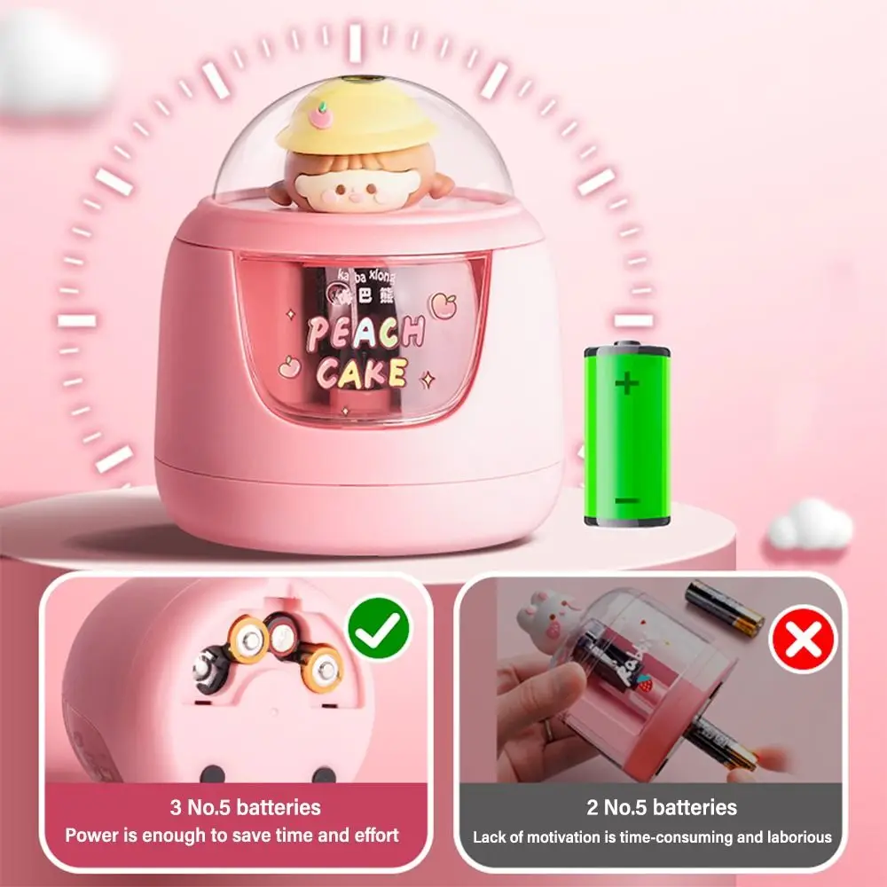 Cute Cartoon Battery Charging Electric Pencil Sharpener Switch Automatic Pencil Sharpener Creative Stationery Office School