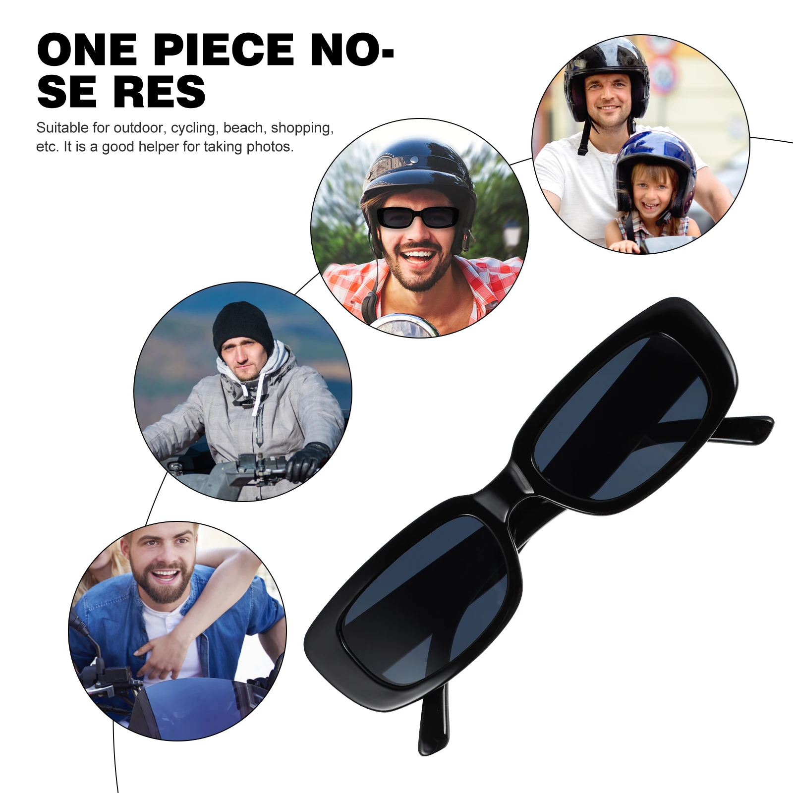 

1pc Square Sunglasses Fashion Uv Protection Eyewear Light Comfortable Travel Gift For Men Women Black Frame Shades