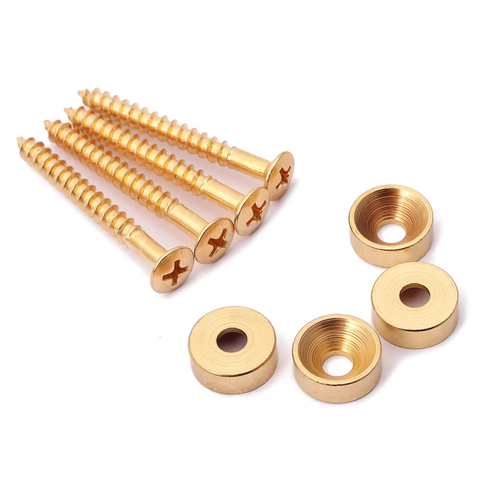 

4pcs Guitar Neck Joint Bushings Bolts For Electric Guitar Bass Golden Metal Ferrule Fastener Durable Replacement Part Instrument