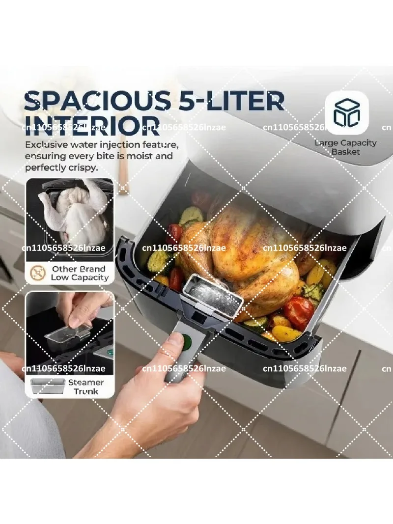 5L 1450W Digital Air Fryer with Viewing Window, 8 Presets, Smart Touchscreen Cooking Appliance