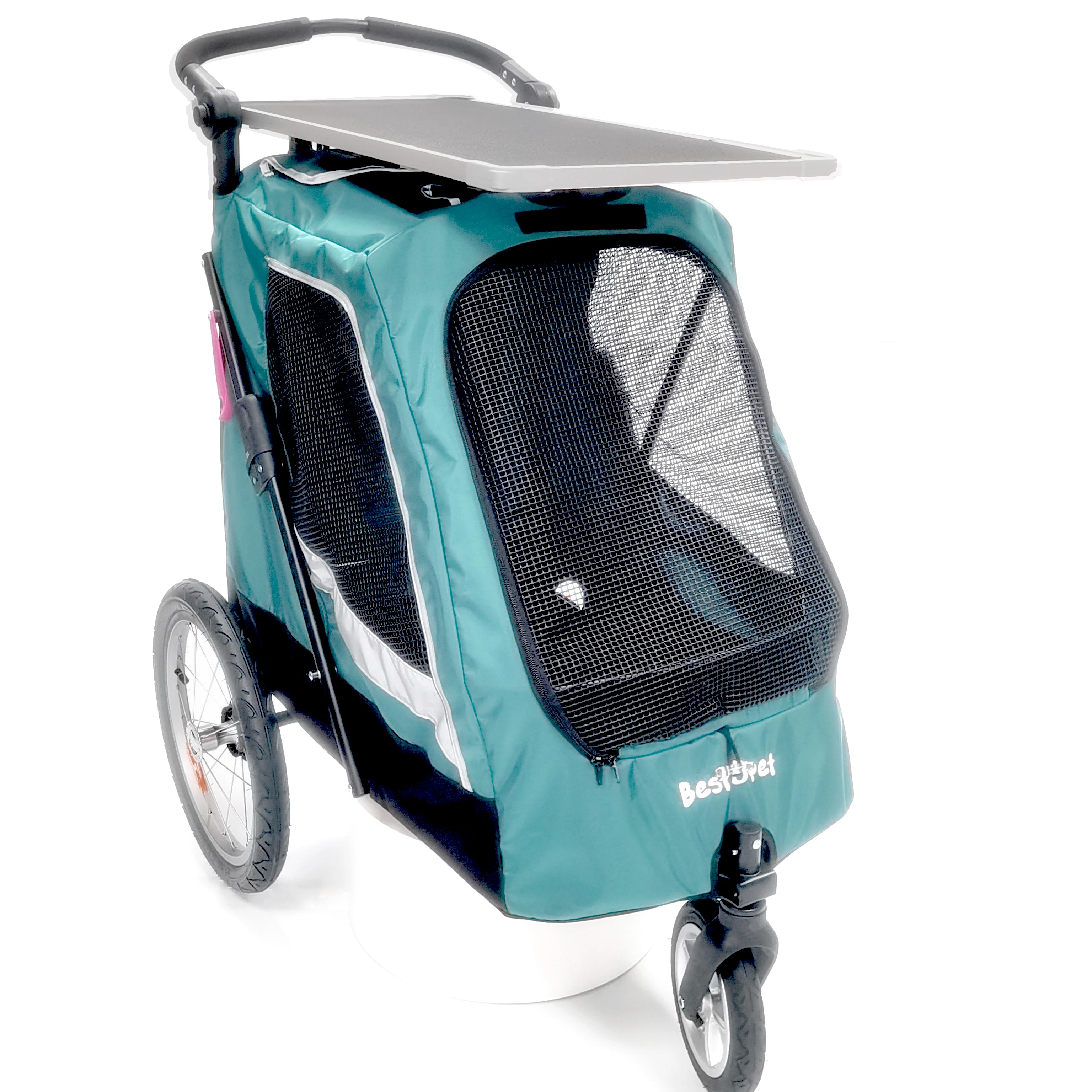 Carrinho de cachorro grande seguro projetado para transporte conveniente de longa distância, mesa de corte removível, carrinho de exibição de cães