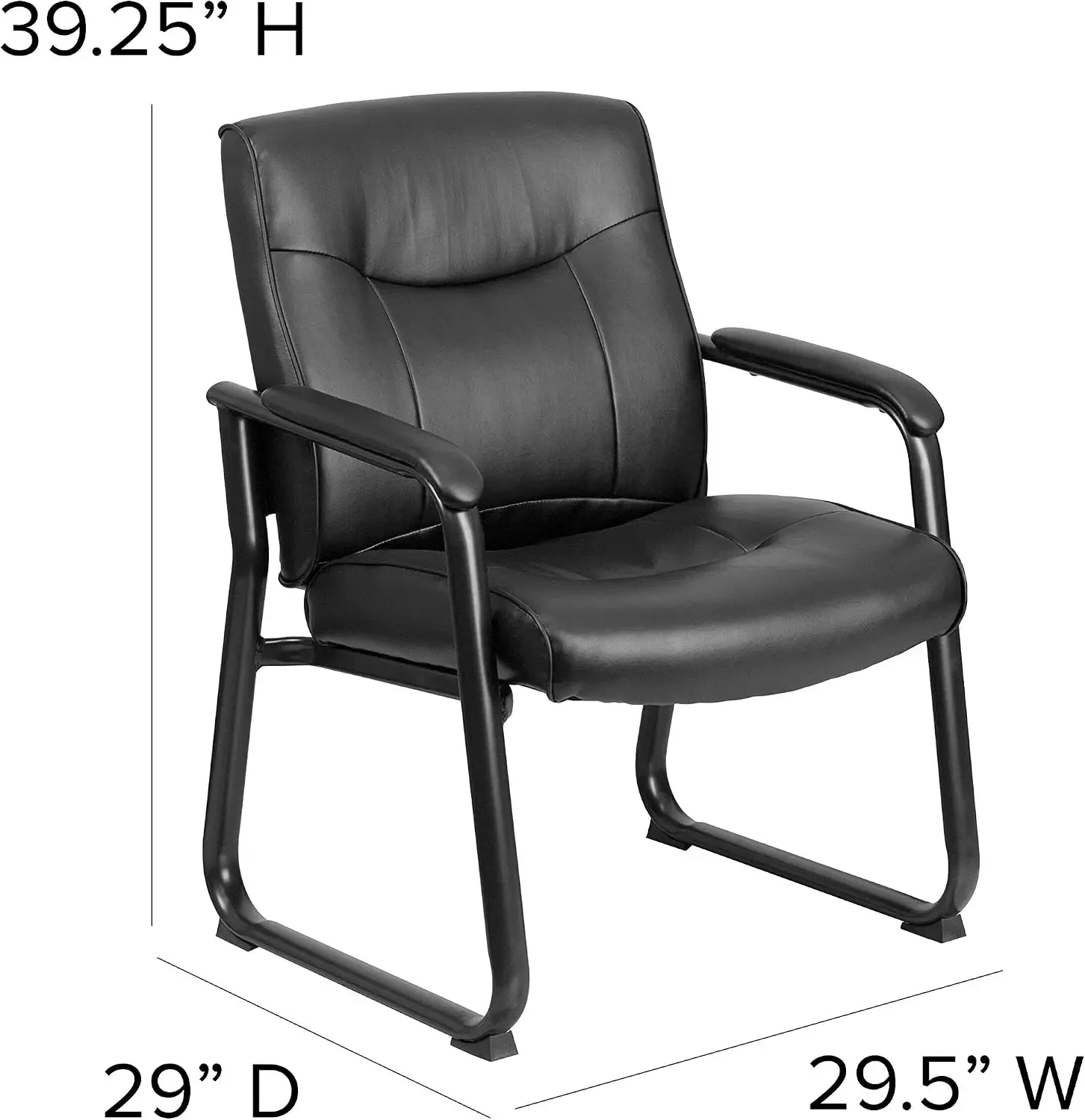 Hercules Series Big & Tall LeatherSoft Executive Side Reception Chair, Padded Lobby Chair with 500-lb. Static Weight Capacity