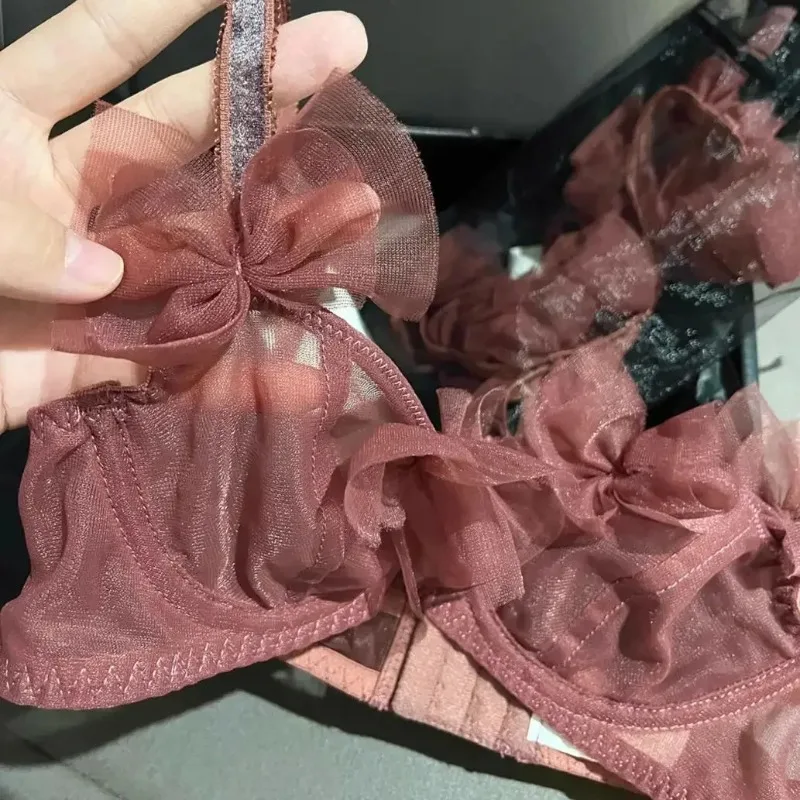 BANERDANNI New Arrival Limited Rose ~ Luxury Pure Desire Sexy Bra Set Lift Anti-sag Ultra Thin Breathable Mesh Underwear New