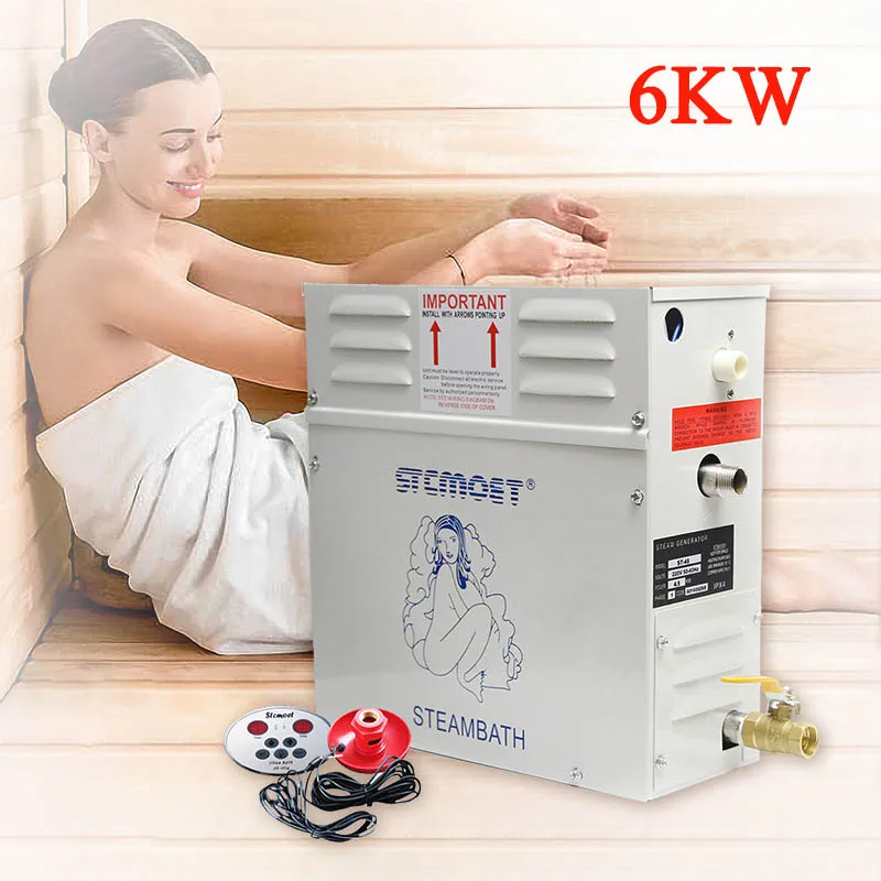 2025 6KW Steam Generator Household Steaming Sauna Room 220V Steam Bath Machine for Relax Spa Room Digital Controller