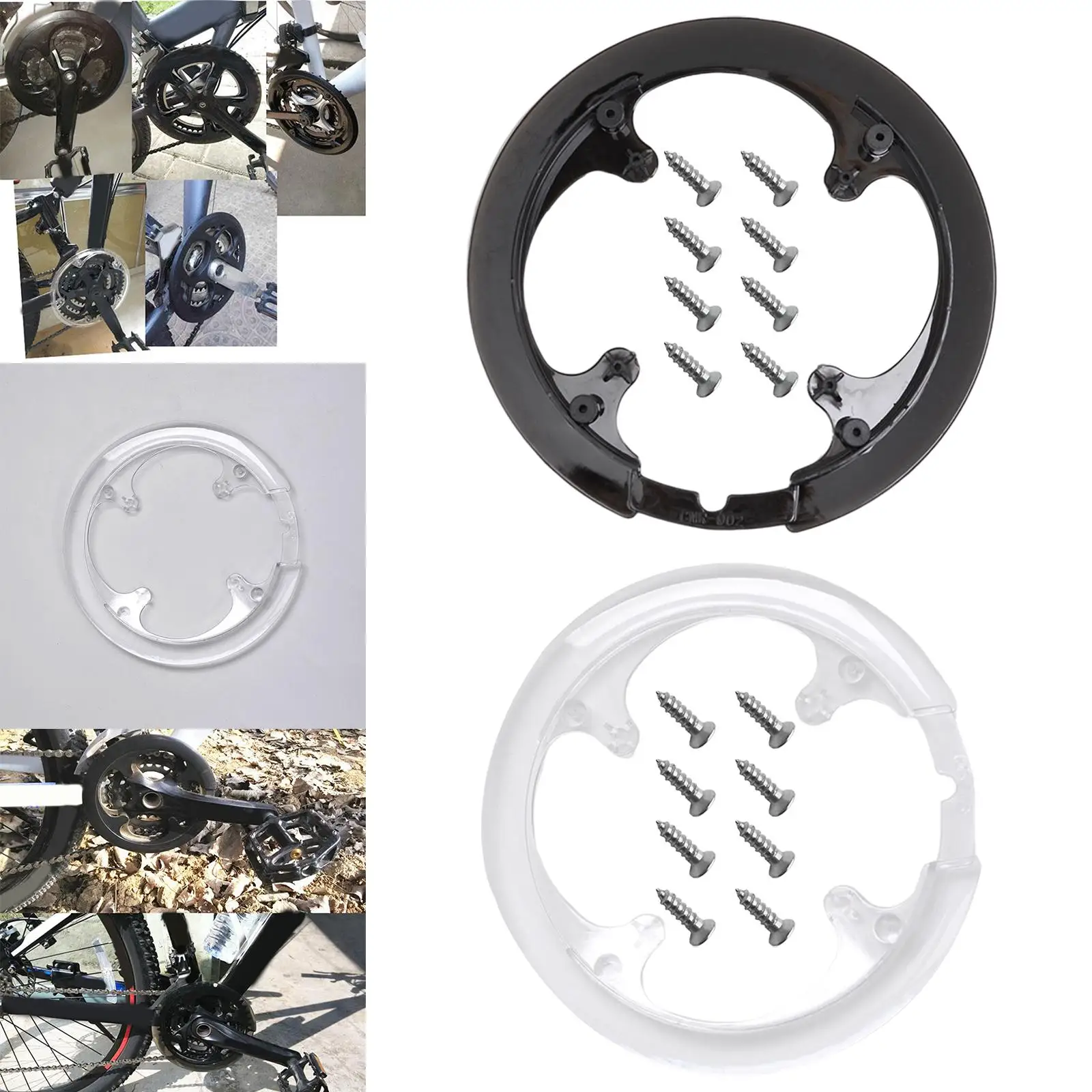 Chainring Cover Crankset Crank Guard Protector 42~44T Bike Chainring Guard with Screws for Wheel Ring Cover Accessory