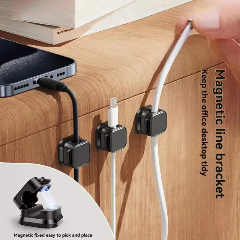 

Cable Organizer Holder Magnetic Smooth Adjustable Cord Holder Under Desk Management Wire Keeper Cable Clips