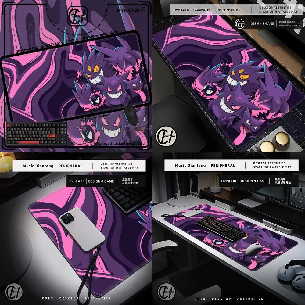 

Anime Pokemon Mouse Pad Gengar Greninja Mewtwo Charizard Eevee XXL Mousepad Computer Keyboard Pad Manga Accessories Desk Mat