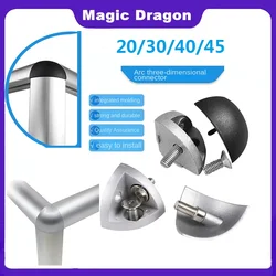 5PCS Aluminum Profile Accessories 20/30/40/45 Arc Curved Three-Dimensional Right Angle Tee Connector Metal Cover Plastic Cover