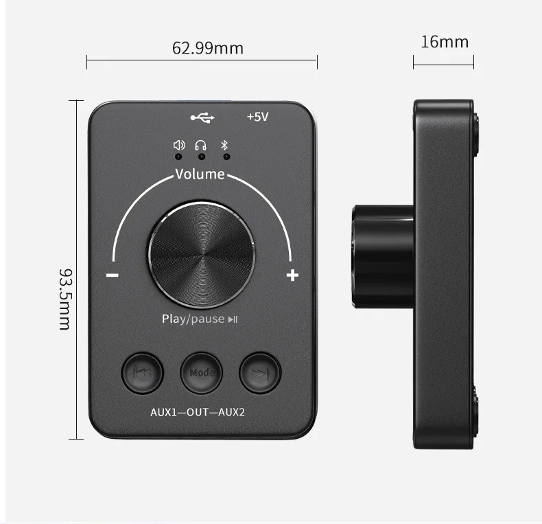 USB External Volume Control Adjust Knob Bluetooth-Compatible 5.1 with Play Pause Skip Mute 3 Volume Control Modes Audio Adjust