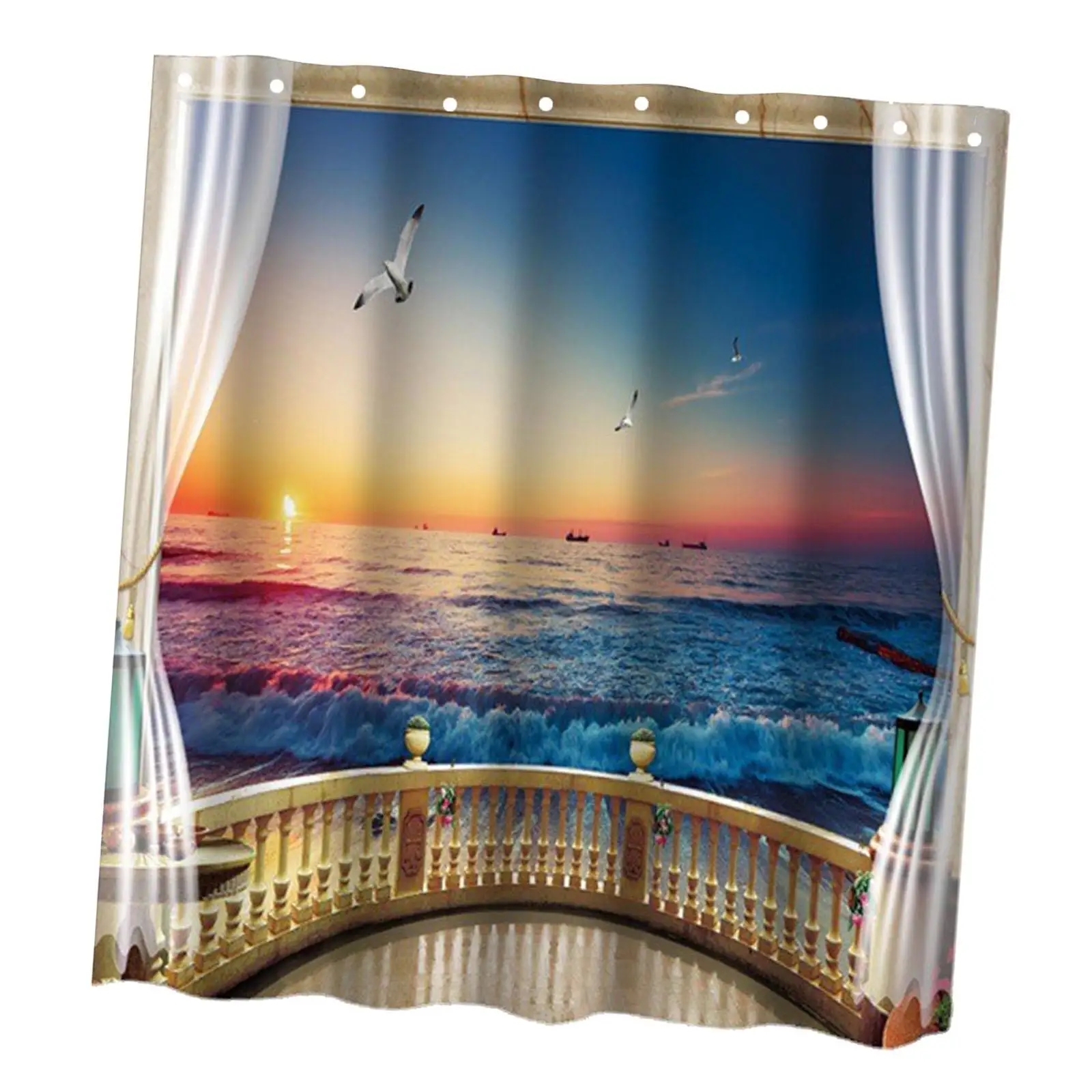 

Shower Curtain Heavy Duty Polyester Fabric Werproof Shower Curtain, Digital Ptern for Shower Stall, Bhroom Curtains