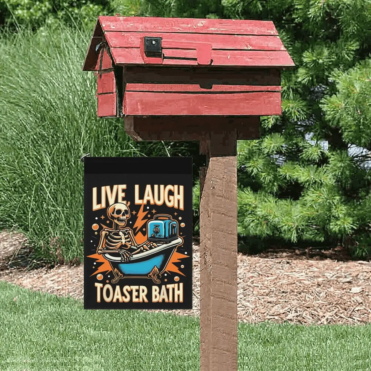 Live Laugh Toaster Bath Garden Flags Decorative Banner Farmhouse ZZM