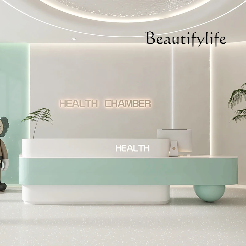 

R Luxury Shop Reception Desks Modern Shelves Restaurant Company Desks Unique Salon Drawer Design Escritorio Commercial Furniture