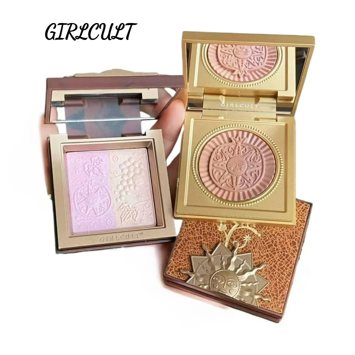 Girlcult Loulan Makeup Setting Powder Highlight Blush Expansive Brighten Multi-Use Natural Long-lasting Makeup