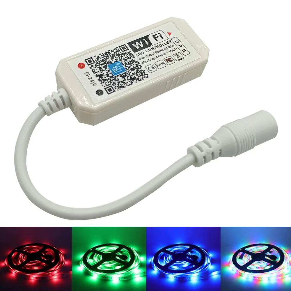 12V 24V LED Strip WIFI RGB RGBW Controller Android IOS APP Bluetooth-compatible Magic Home IR Control For RGB RGBW LED strip