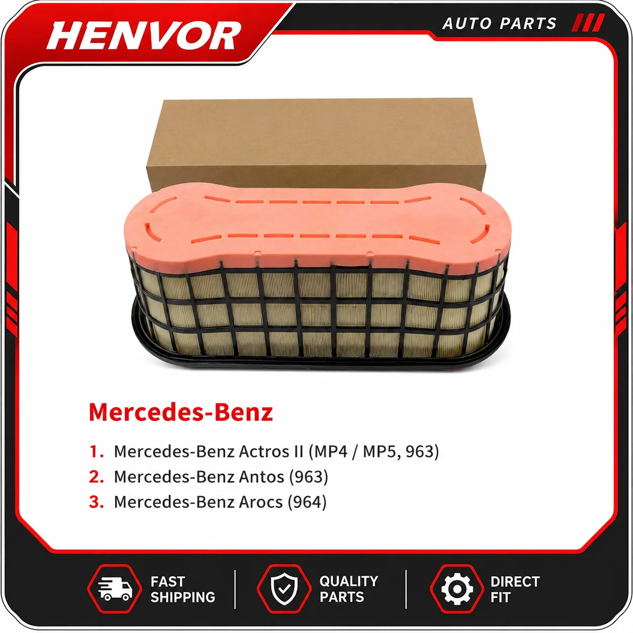 Truck Air Filter A0040949004 A0040947204 C49002 E1103L AF4481 SA17513 for Mercedes-Benz Actros Antos Arocs