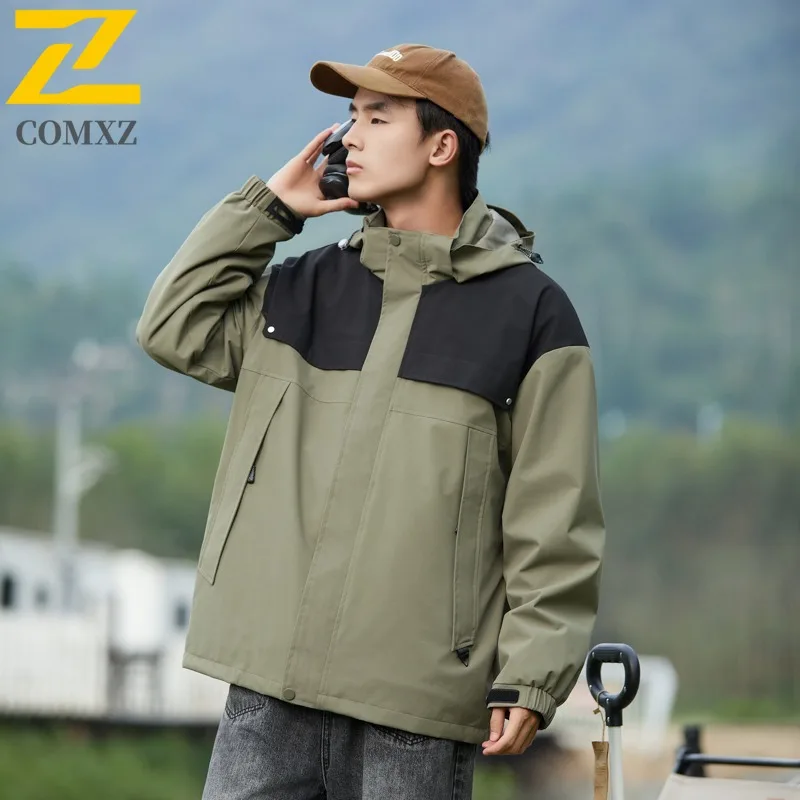 سترة COMXZ للرجال لراكبي الدراجات النارية 2025 مقاومة للرياح وغطاء محرك السيارة فضفاض قابل للفصل والتخييم والعمل Chaqueta والصيد ملابس خارجية مقاومة للتآكل #4
