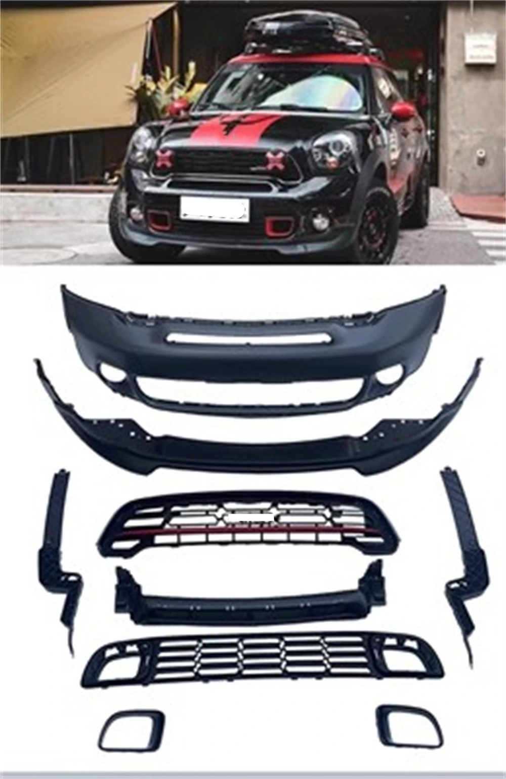 Car body kit surround collision avoidance Front bumper grill For BMW MINI JCW R60 R61 Countryman