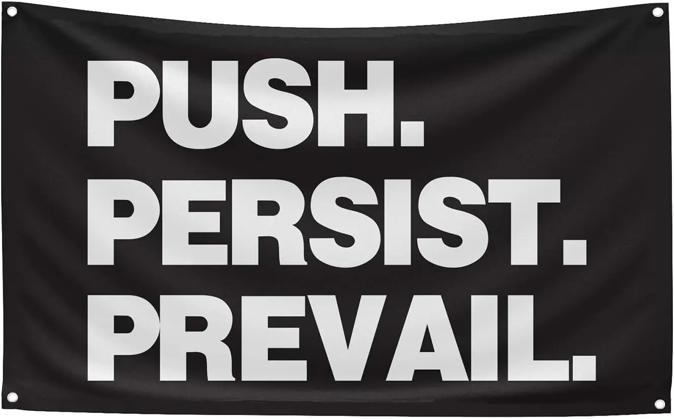 Flagnshow 100 % polyester PUSH PERSIST PREVAIL Drapeaux