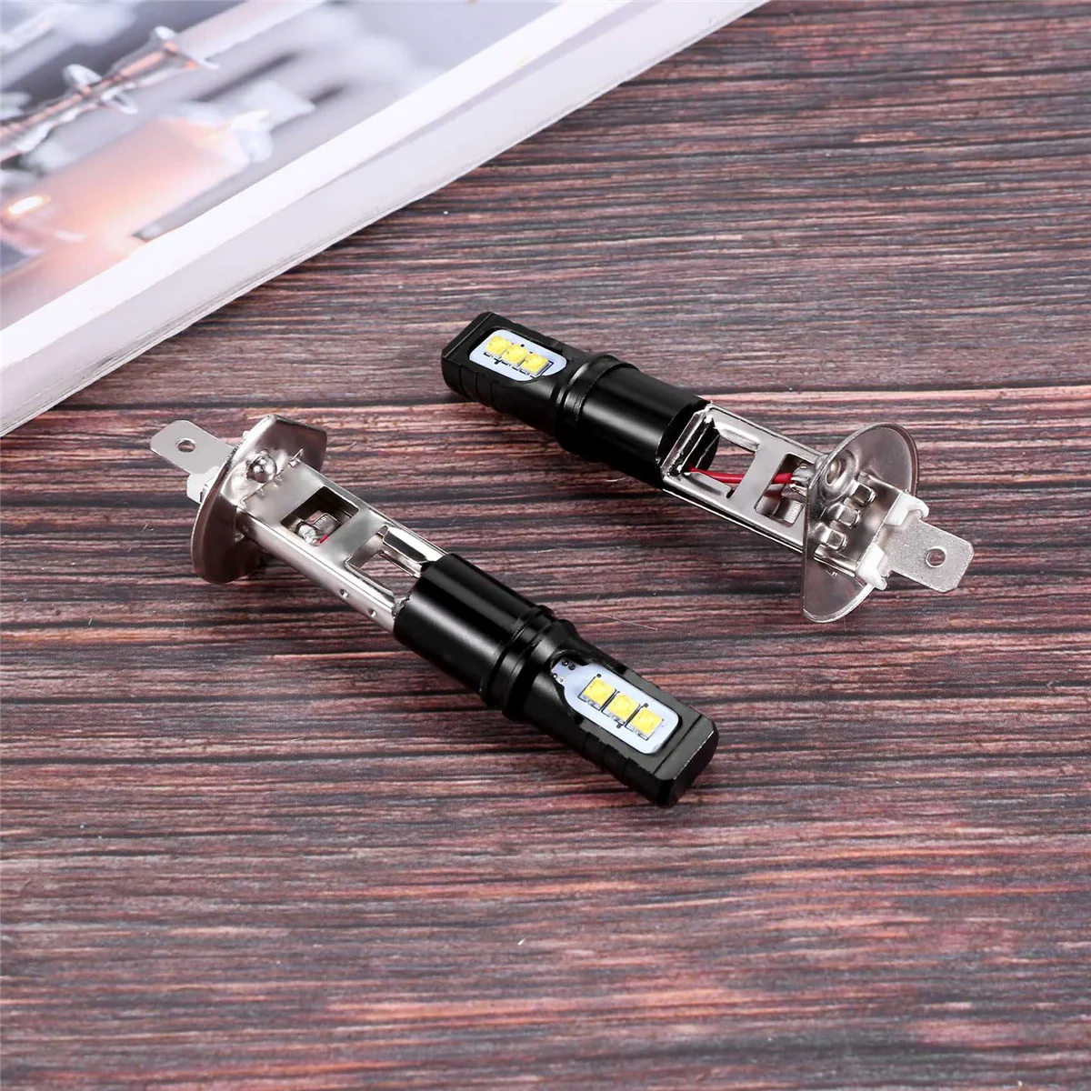 2X H1 6000K Супер яркий белый 6000LM DRL Светодиодный комплект ламп для фар дальнего света