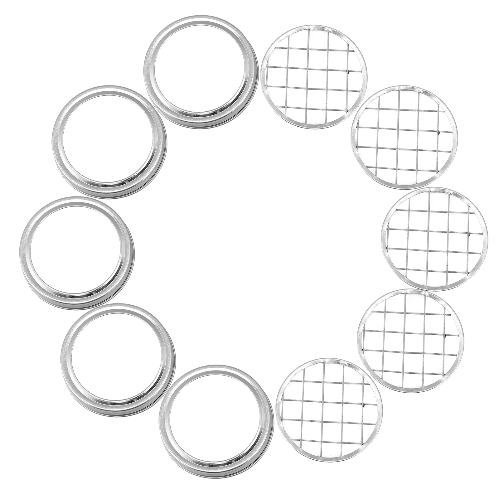 

10 set 10 Sets 86mm Flower Arrangement Grid Jars Lids Reusable Tinplate Mason Jar Floral Grid Vase Insert Tools for Decoration