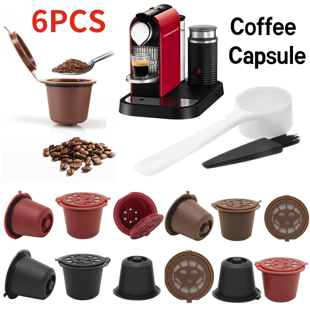 3pcs Refillable Reusable Nespresso Coffee Capsule Filters for Nespresso Coffee Machine With Brush Spoon Coffee Accessories